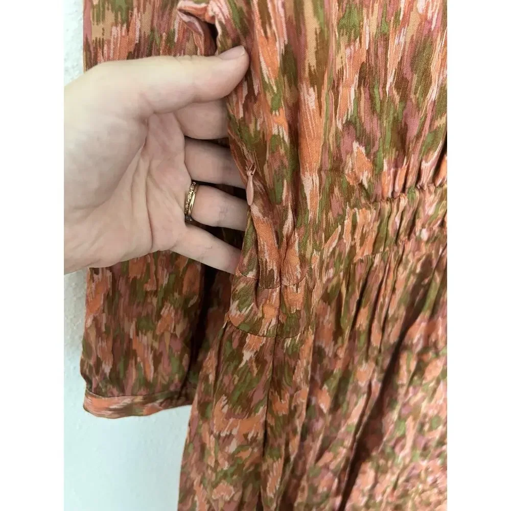 NWT Downeast Ziggy Tie Dress Midi Abstract Print Size‎ XL Romantic Modest Button